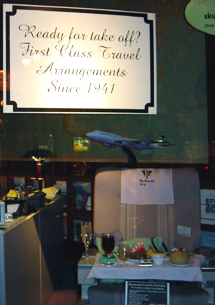 First Class seat in display window